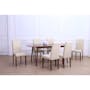 Harold Extendable Dining Table 1.2m-1.5m in Cocoa with 4 Dahlia Dining Chairs in Taupe - 1