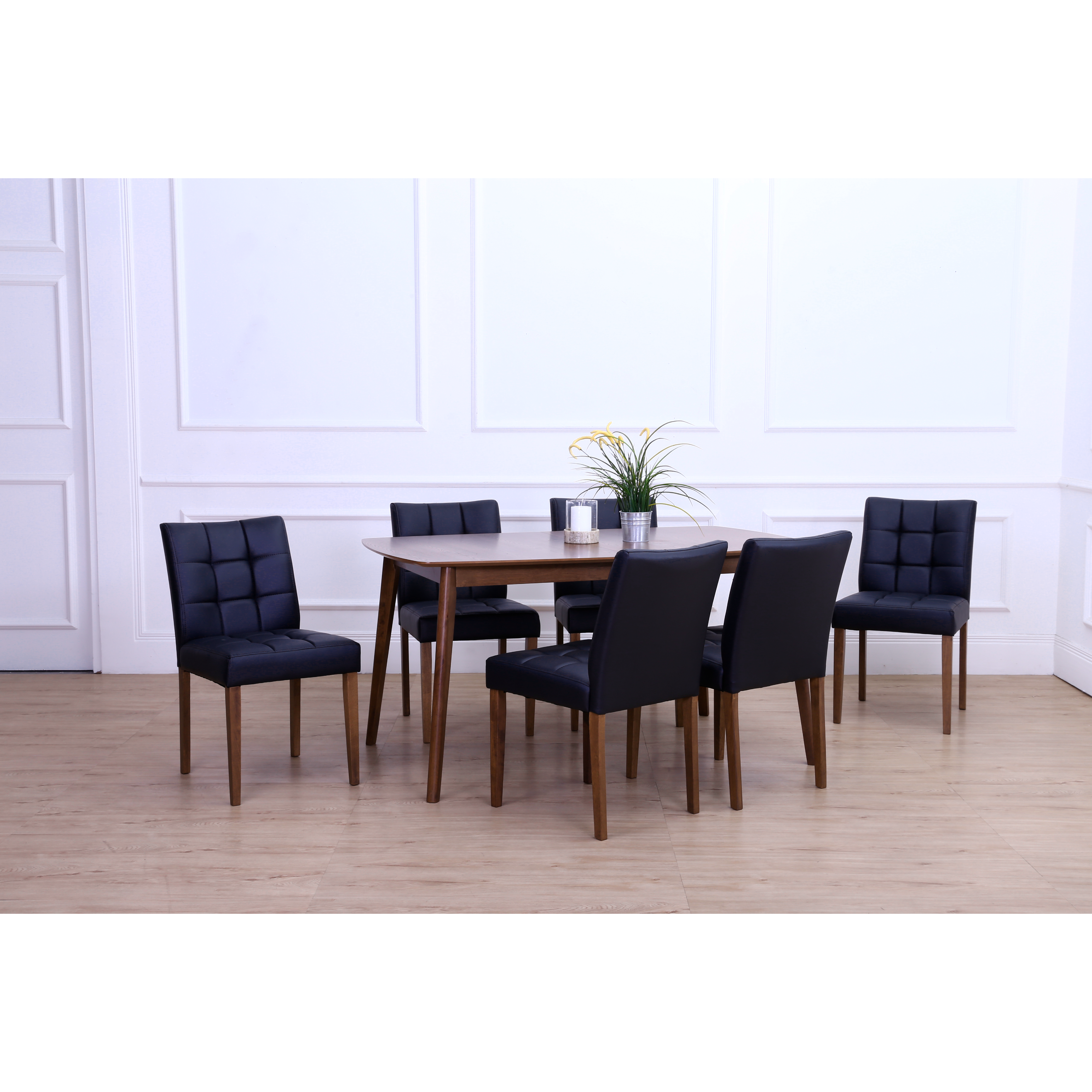 marble table with grey chairs