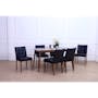 Harold Extendable Dining Table 1.2m-1.5m in Cocoa with 4 Dahlia Dining Chairs in Taupe - 7