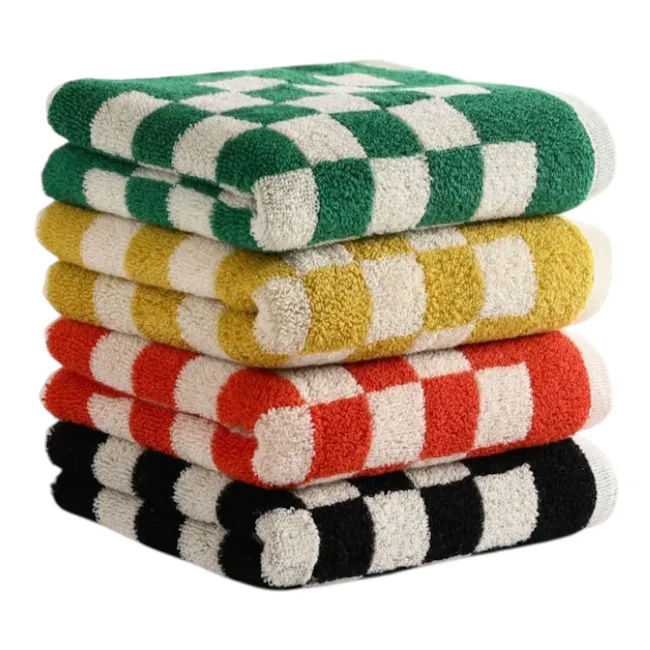 Checkered Bath Towel - Yellow - 7