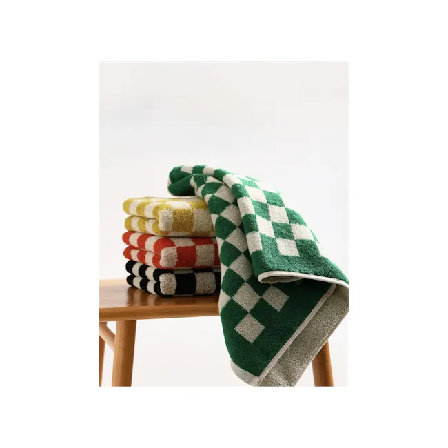 Checkered Bath Towel - Yellow - 2