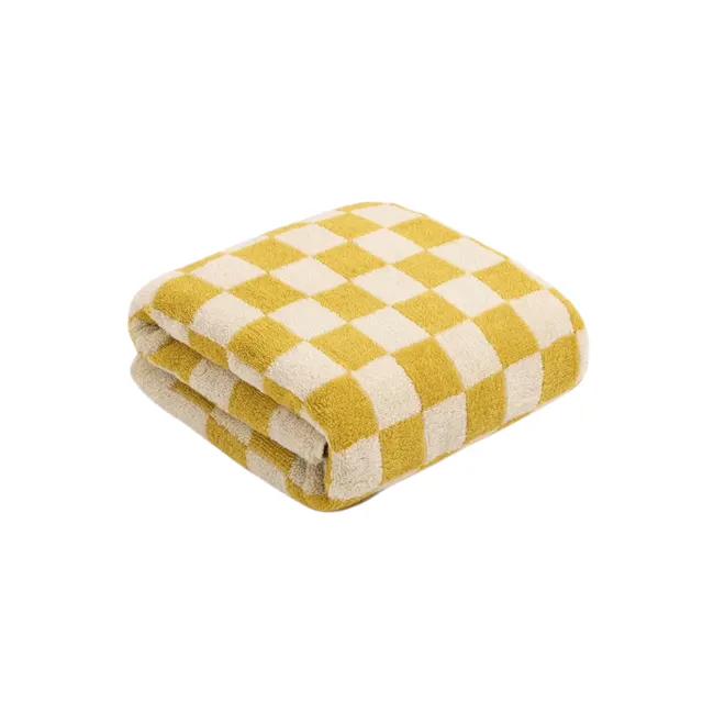 Checkered Bath Towel - Yellow - 1