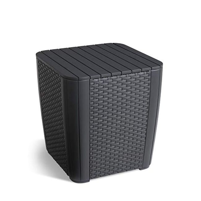 Salemo Balcony Sofa Set - Graphite - 4 - Sleek, modern black speaker enclosure, Modular design with woven texture, Modular