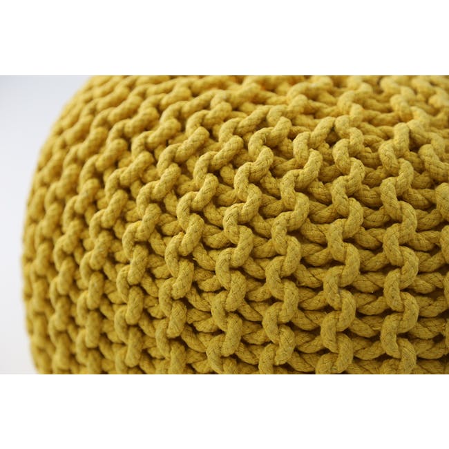 Maui Knitted Pouf - Yellow - 2
