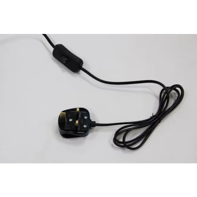 Oro Table Lamp - Brass - 4 - Black power adapter, black cable, USB charging port, plug and socket, dual USB ports, compact