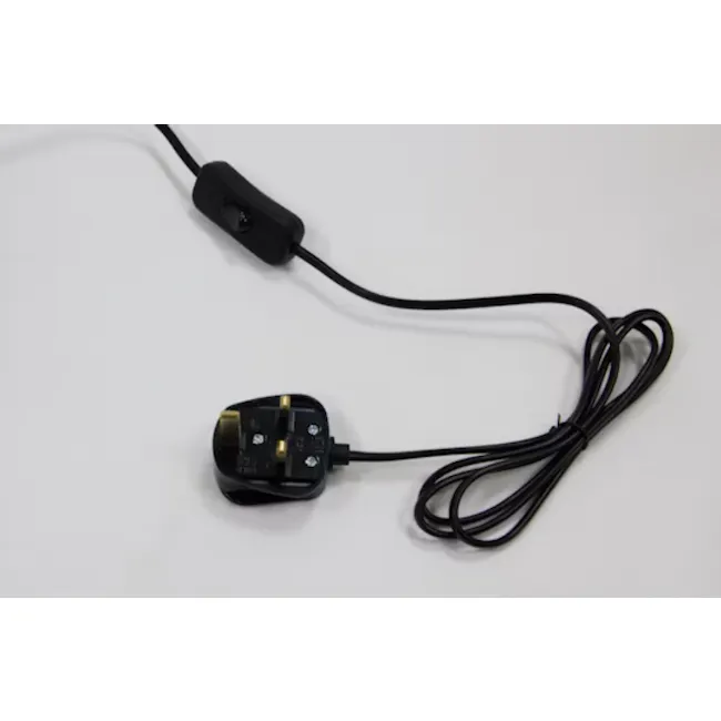 Oro Table Lamp - Brass - 4 - Black power adapter, black cable, USB charging port, plug and socket, dual USB ports, compact