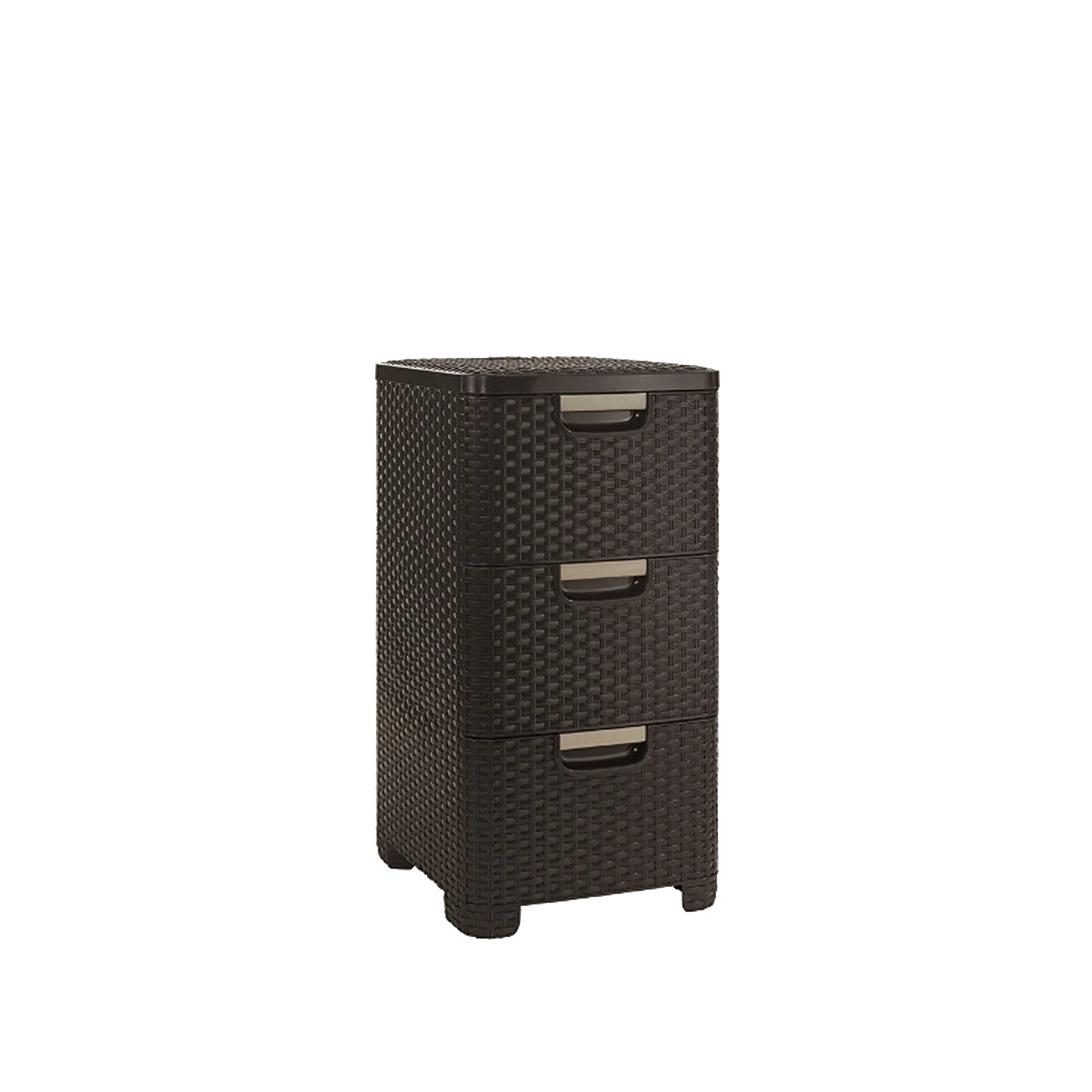 Rattan Style Drawer 3 Dark Brown Curver Hipvan
