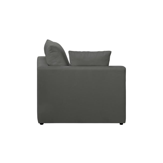 Russell 3 Seater Sofa with Ottoman - Dark Grey (Eco Clean Fabric) - 17