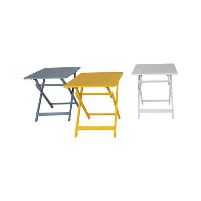 Flip Foldable Outdoor Square Dining Table 0.7m - Carrara White - 6