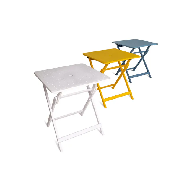 Flip Foldable Outdoor Square Dining Table 0.7m - Carrara White - 7