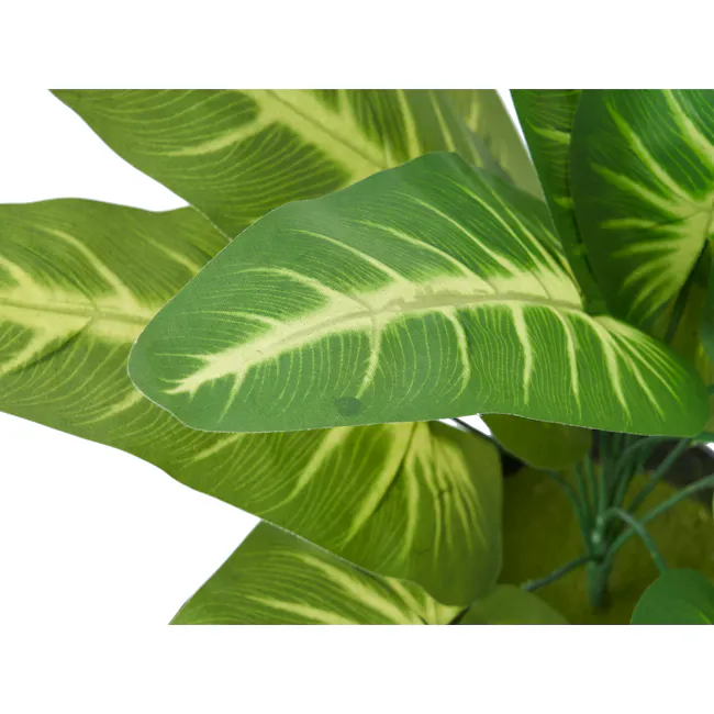 Potted Faux Syngonium Plant 42 cm - 4 - Green leaf with intricate vein patterns, vibrant green color, natural sunlight