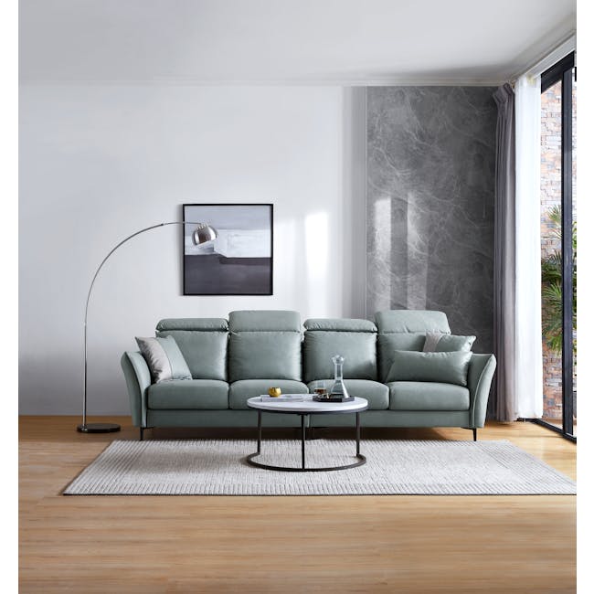 Emmanuel 4 Seater Sofa - Cool Grey (Adjustable Headrest) - 2