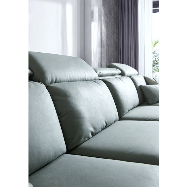 Emmanuel 4 Seater Sofa - Cool Grey (Adjustable Headrest) - 10