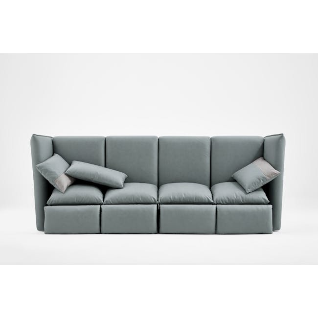 Emmanuel 4 Seater Sofa - Cool Grey (Adjustable Headrest) - 17