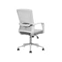 Saige Modular Study Table with Shelves 0.8m with Lewis Mid Back Office Chair - White, Grey - 11