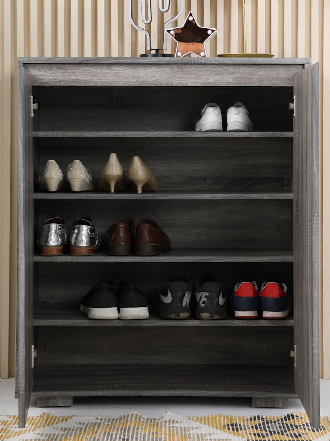 Tyler 2 Door Shoe Cabinet - Ash Grey - 1