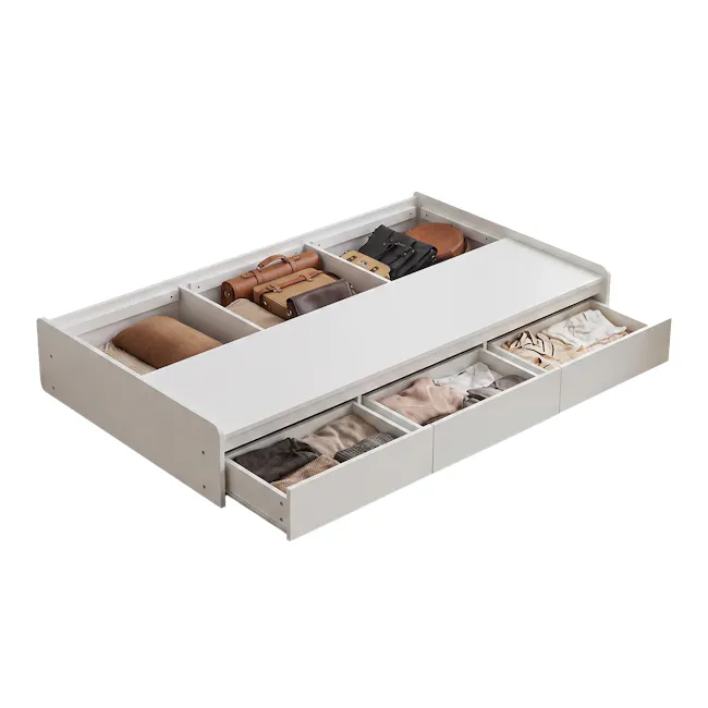 Alexis Super Single Platform Storage Bed - White - 1