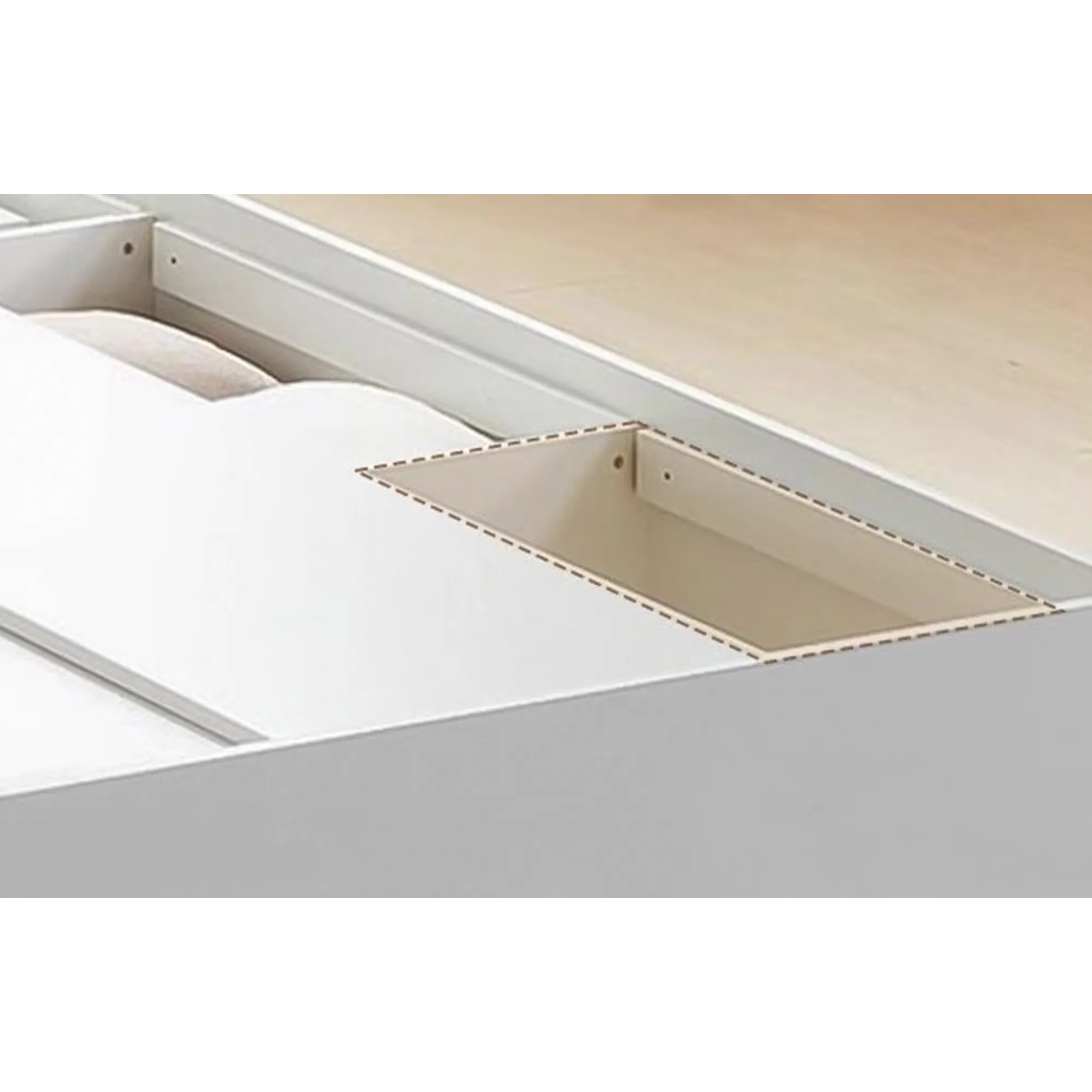 Alexis Super Single Platform Storage Bed - White - 12