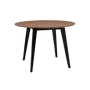 Ralph Round Dining Table 1m - Black, Cocoa with 4 Fynn Dining Chair - Walnut, Black - 9