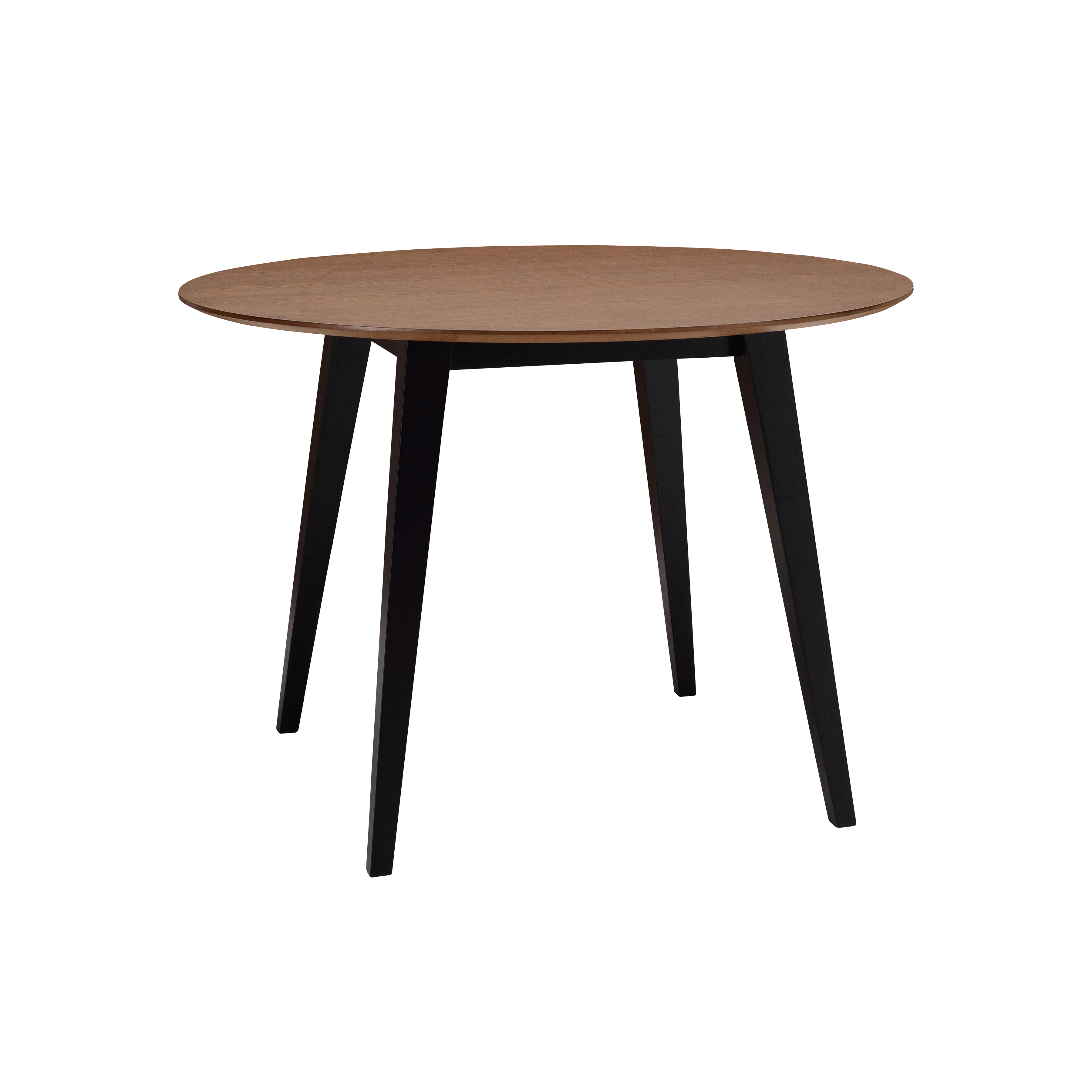 wood and black round dining table