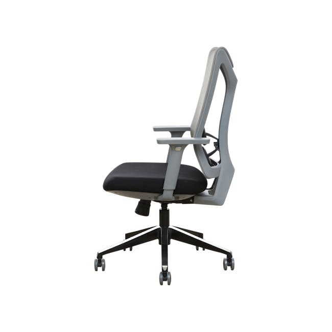 Swivo Table 1.2m - Natural with Damien Mid Back Office Chair - Grey (Waterproof) - 11
