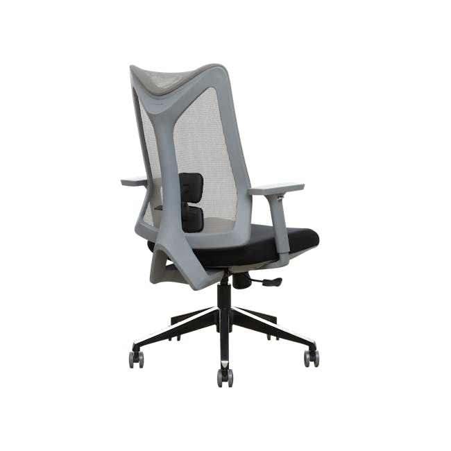 Swivo Table 1.2m - Natural with Damien Mid Back Office Chair - Grey (Waterproof) - 12
