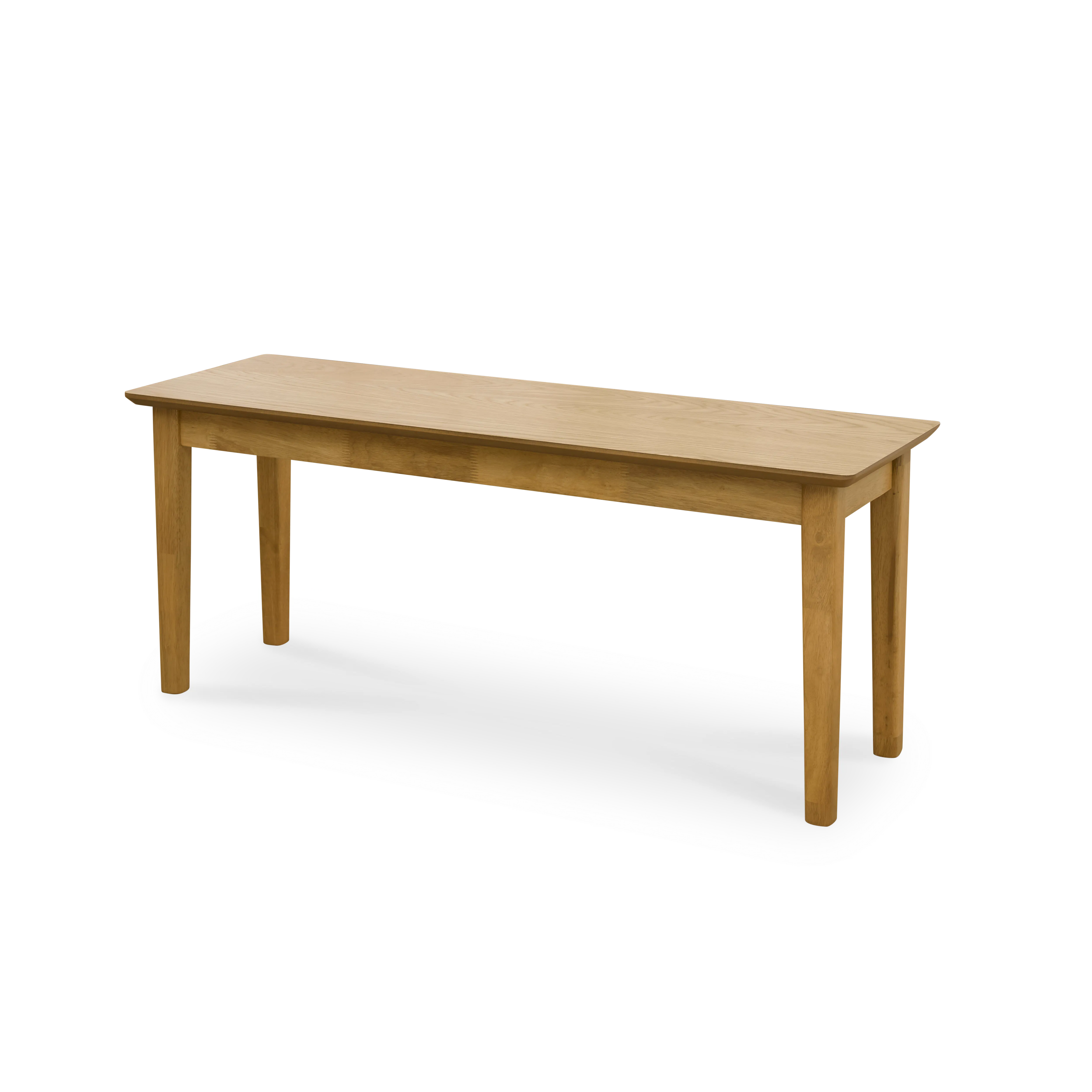Charmant Dining Table 1.4m with Koa Bench 1.1m and 2 Macy Dining Chairs in Natural, Dim Grey - 7