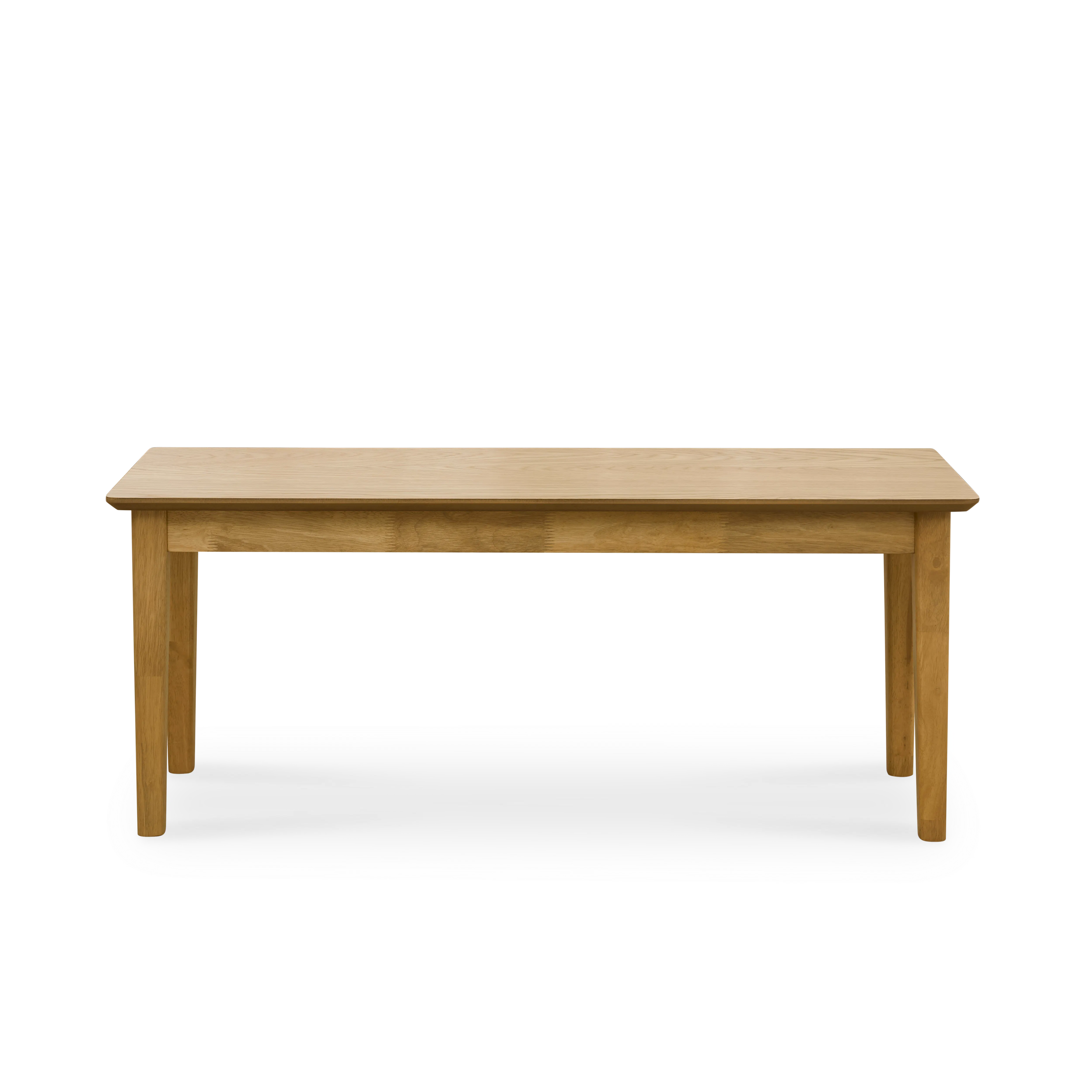 Charmant Dining Table 1.4m with Koa Bench 1.1m and 2 Macy Dining Chairs in Natural, Dim Grey - 9 - Wooden table, minimalist