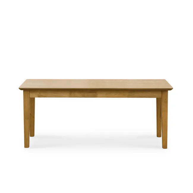 Charmant Dining Table 1.4m with Koa Bench 1.1m and 2 Macy Dining Chairs in Natural, Dim Grey - 9 - Wooden table, minimalist