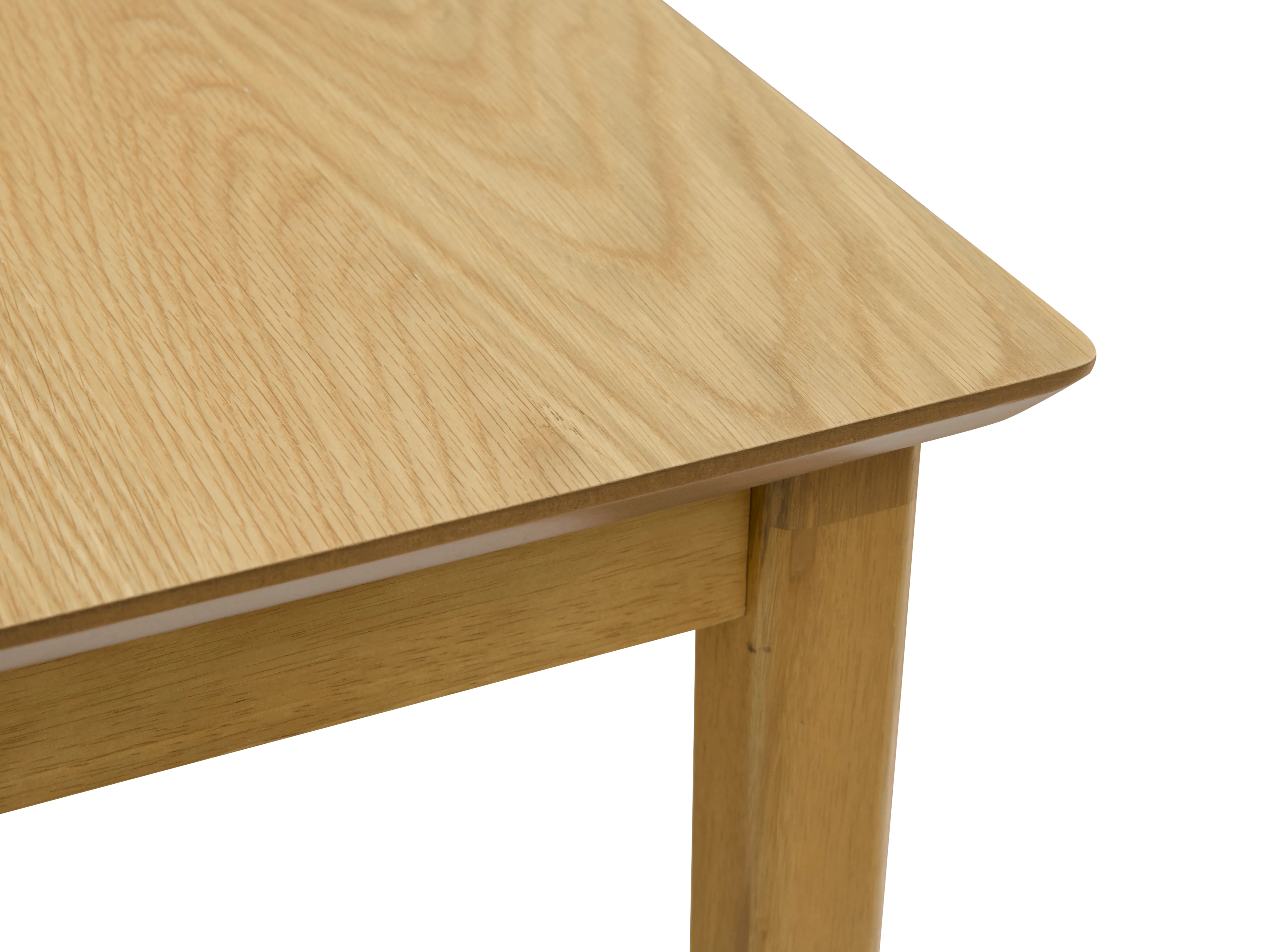 Charmant Dining Table 1.4m with Koa Bench 1.1m and 2 Macy Dining Chairs in Natural, Dim Grey - 11 - Light wood table with