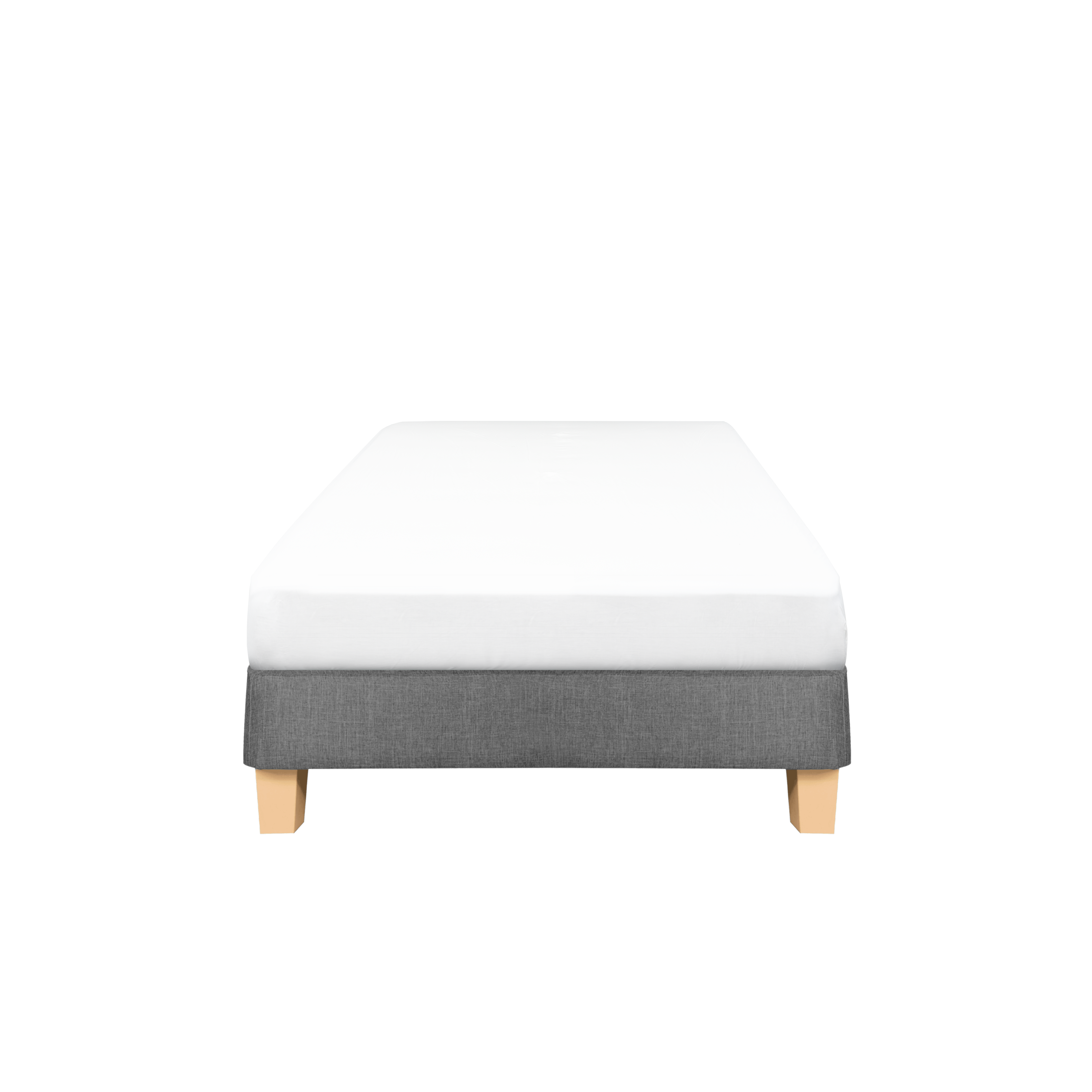 ESSENTIALS Single Divan Bed Grey (Fabric), HV Basic Beds & Bedroom