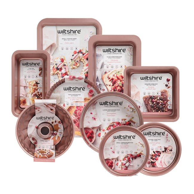 Wiltshire Rose Gold Slice Pan - 5 - Wiltshire Treats Bakery Set, Mini Springform Pans, Round Cake Pans, Small Springform Pans
