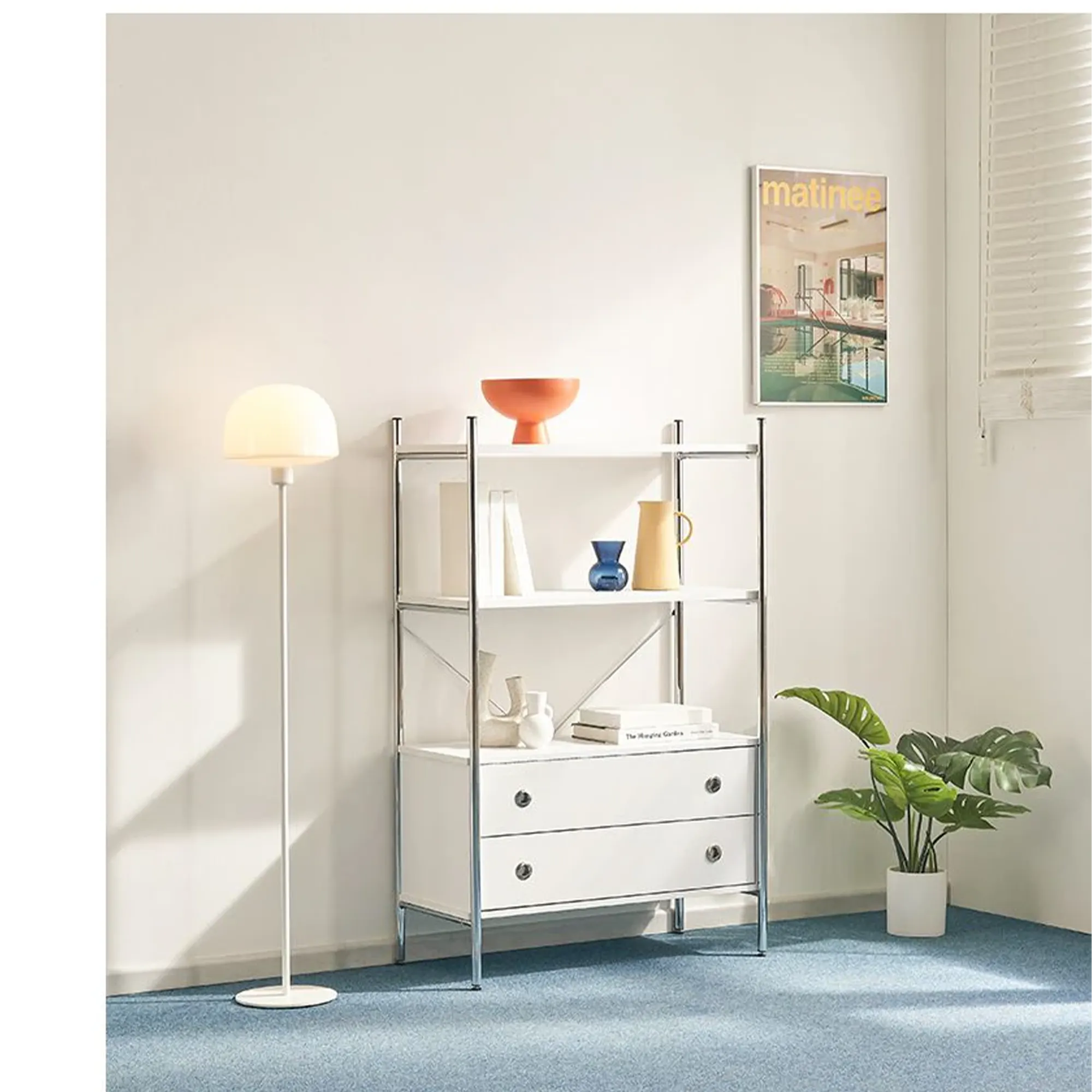 Allie 3-Tier Storage Shelf Drawer Cabinet - White - 7