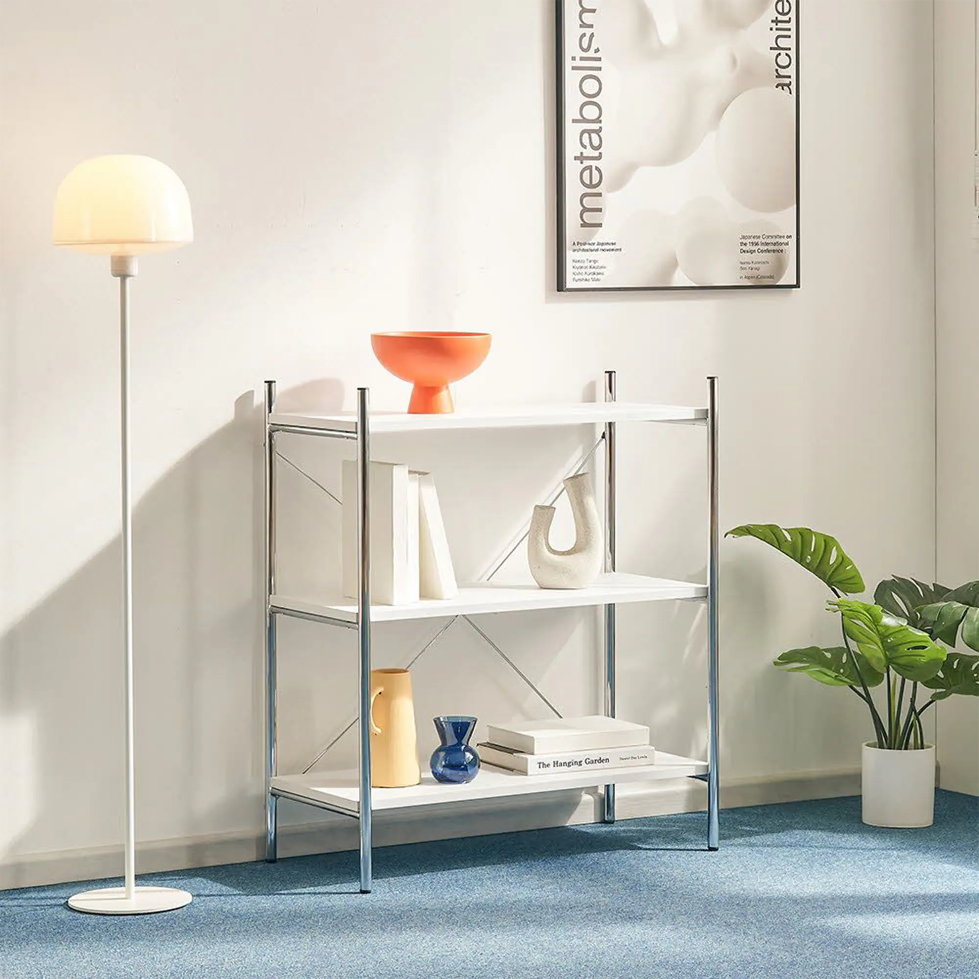 Allie 3-Tier Storage Shelf Drawer Cabinet - White - 19