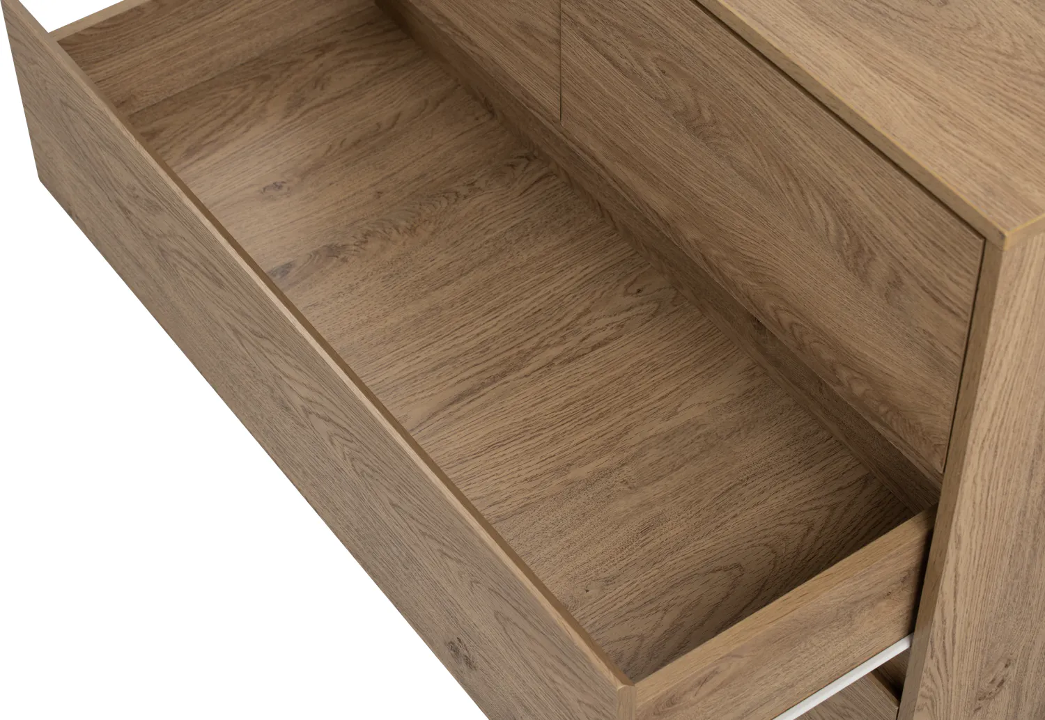 Herschel 5 Drawer Chest 0.9m - Natural - 9 - Wooden drawer with clean lines, minimalist design, natural wood grain, soft