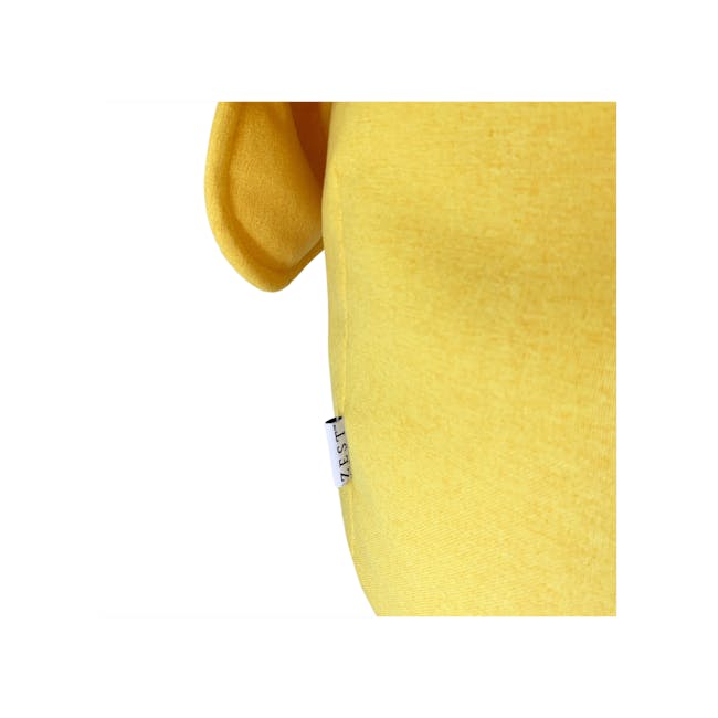 Eddy Bean Bag - Yellow - 7 - Yellow garment, fabric texture, close-up view, sleeve detail, ribbed texture, collar design