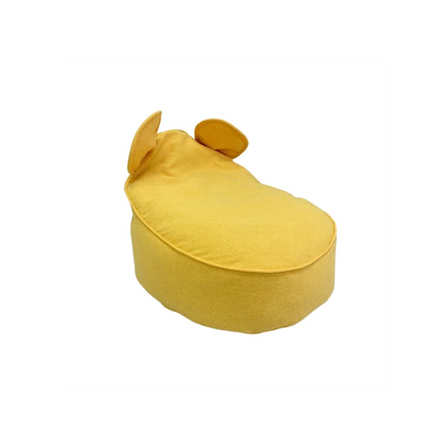 Eddy Bean Bag - Yellow - 4 - Yellow plush animal cushion, soft and cozy, plush texture, comfortable seating, plush toy