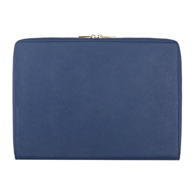 Personalised Saffiano Leather 16" Laptop Sleeve - Navy - 5