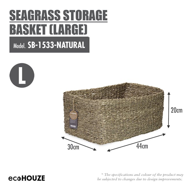 ecoHOUZE Seagrass Storage Basket (3 Sizes) - 7