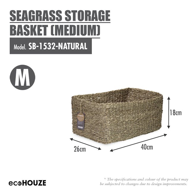 ecoHOUZE Seagrass Storage Basket (3 Sizes) - 6
