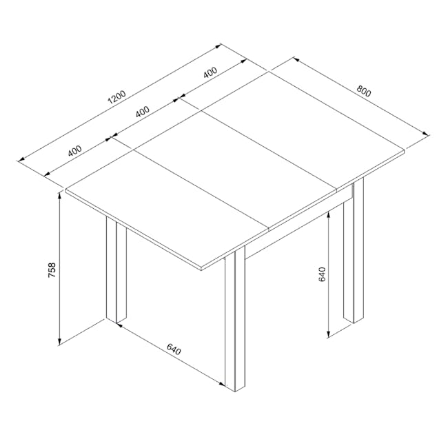 Jonah Extendable Dining Table 0.8m-1.2m - White - 3