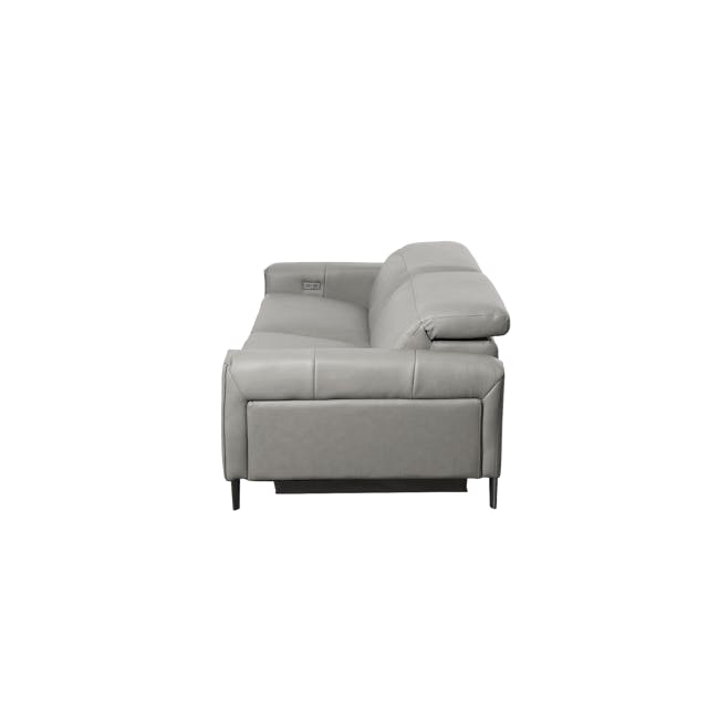 Clyde 4 Seater Power Recliner Sofa - Warm Grey (Top Grain Leather) - Zero Wall - 46