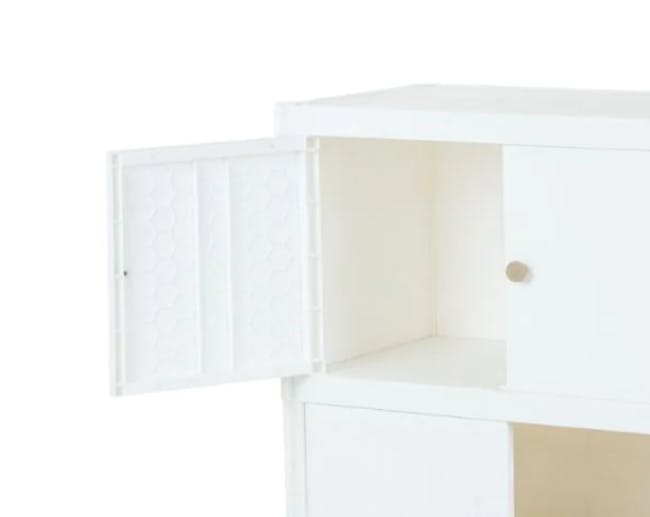 Flo 4-Door Low Storage Cabinet - Snow - 1