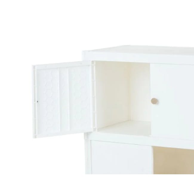 Flo 4-Door Low Storage Cabinet - Snow - 4