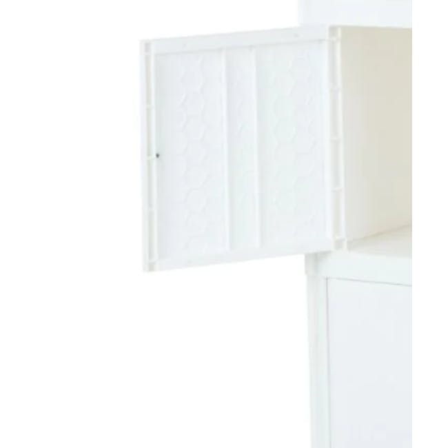 Flo 4-Door Low Storage Cabinet - Snow - 1