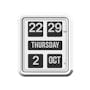 TWEMCO Big Calendar Flip Wall Clock - White Case White Dial - 0
