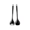 Geor Plastic Salad Fork And Spoon - Black (Set of 2) - 0