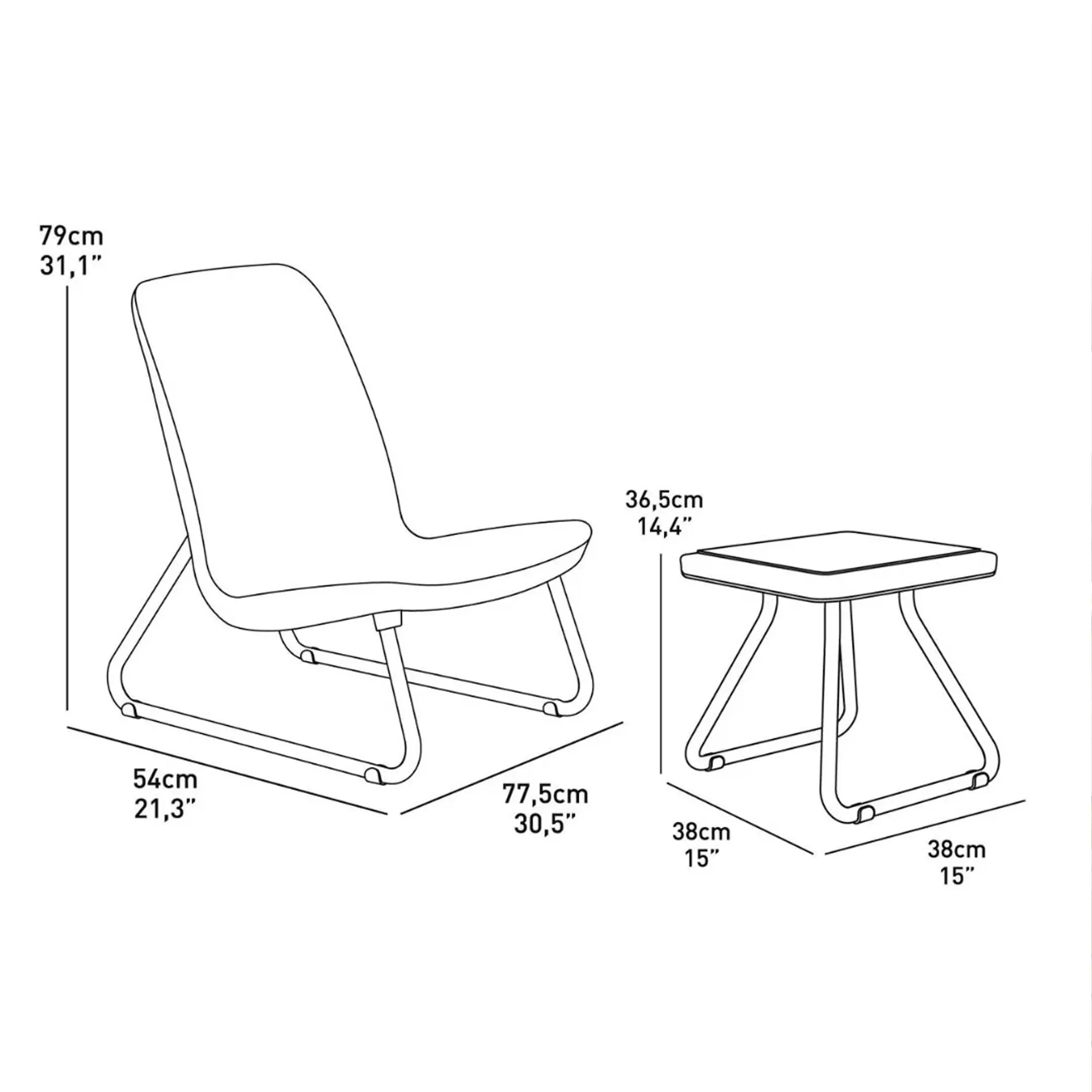 Rio Patio Set - Wood Brown - 7