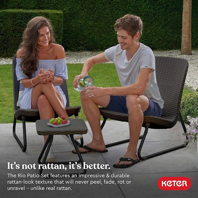 Rio Patio Set - Wood Brown - 3