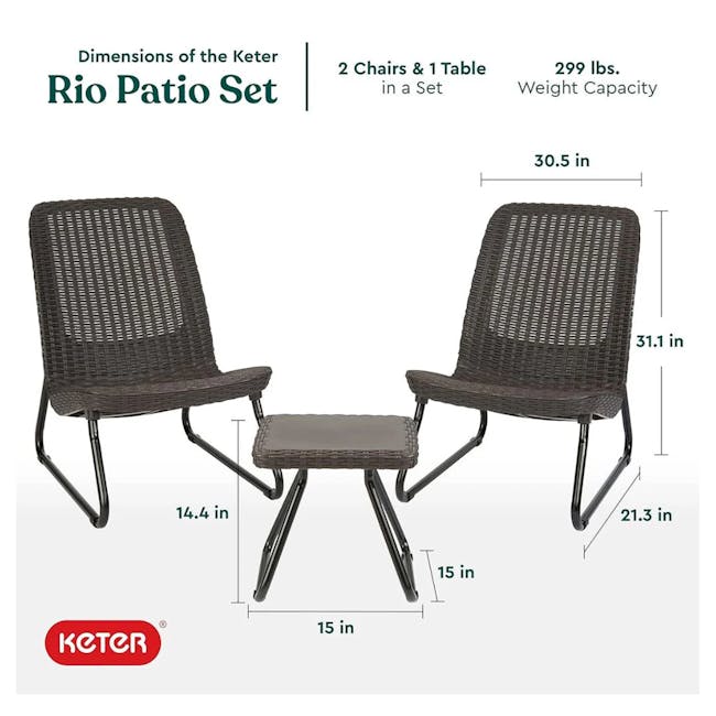 Rio Patio Set - Wood Brown - 5